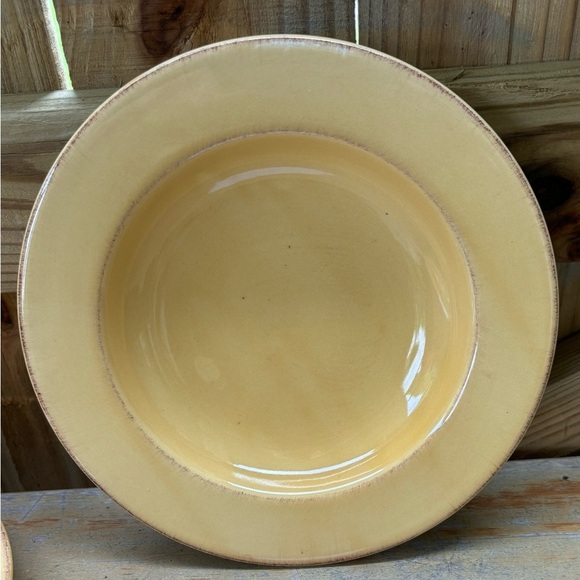 Set of 2 Pier 1 Toscana Gold Earthenware Wide Rim Soup or...